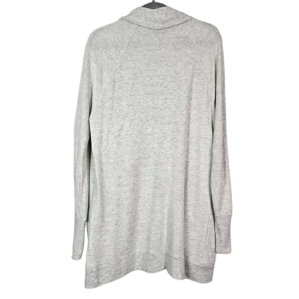Athleta Light Gray Open-Front Draped Cardigan - Picture 6 of 8